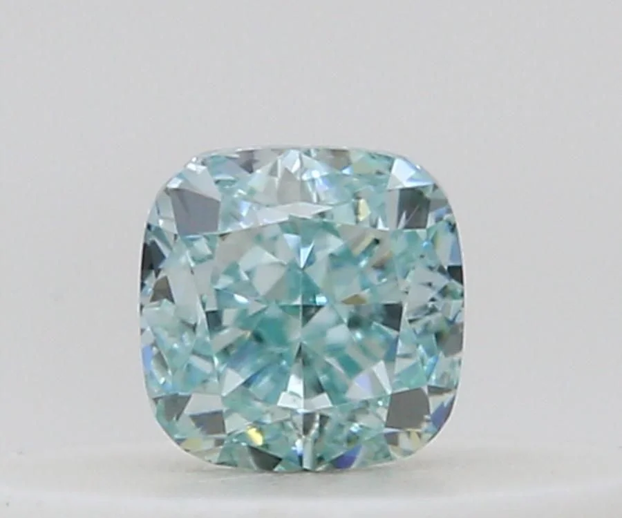 0.14 カラット クッション ブリリアント ファンシー ブルー グリーン 天然 ダイヤモンド