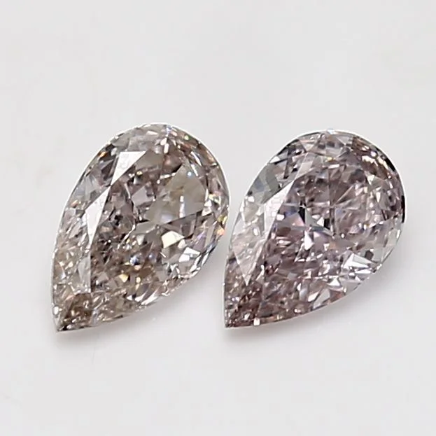 0.5 カラット ペアー ファンシー ブラウン ピンク SI2 天然 ダイヤモンド