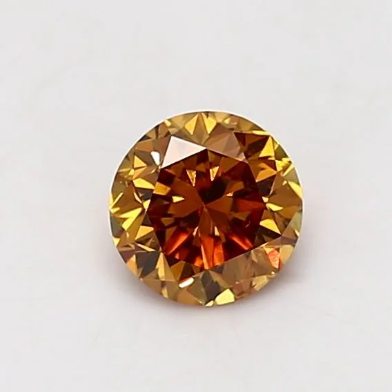 0.69 カラット ラウンド ファンシーディープ イエロー オレンジ SI2 天然 ダイヤモンド