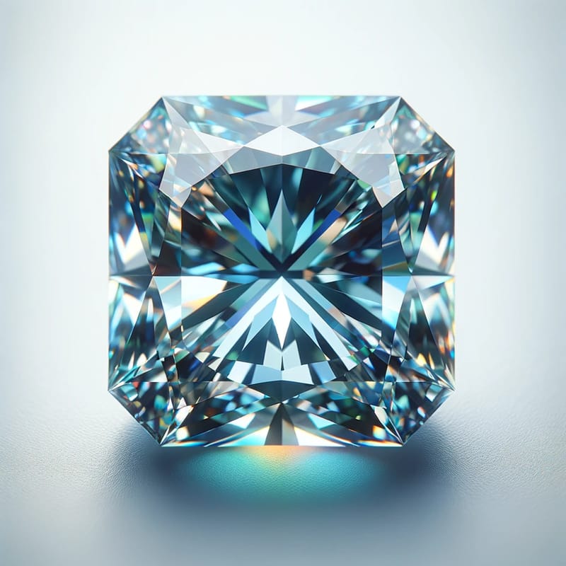 1.01 カラット ファンシーブルーグリーン ラディアント ダイヤモンド
