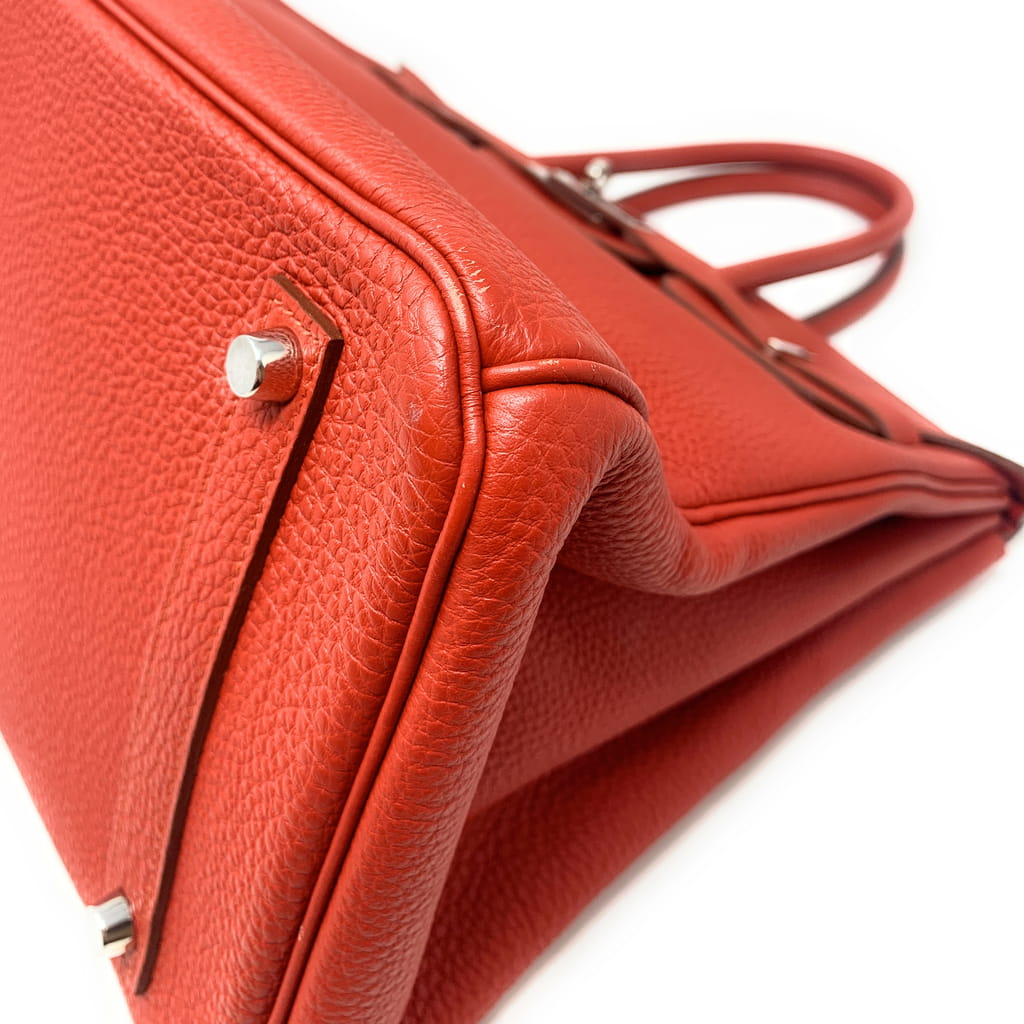エルメス バーキン 35 ルージュピヴォワンヌ/シルバー金具 ヴォースイフト 刻印 HERMES Birkin ハンドバッグ