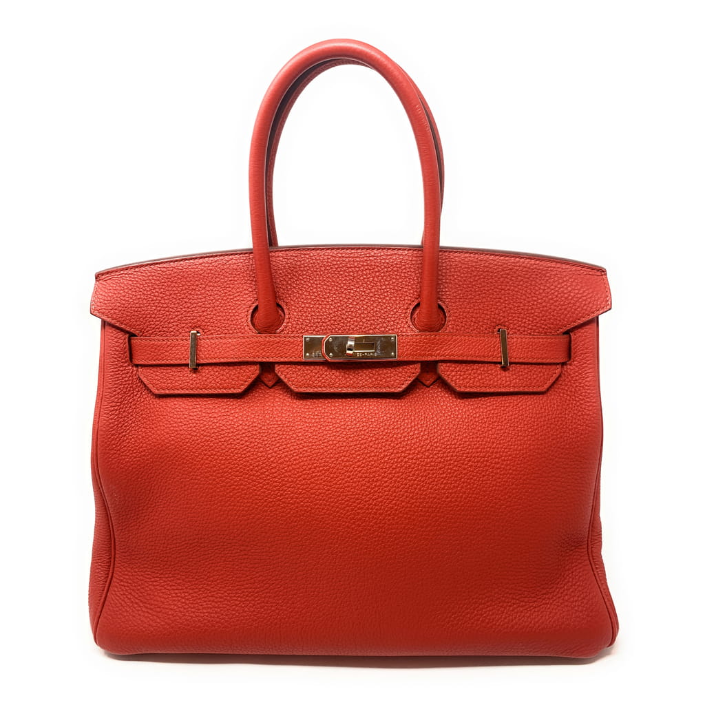 エルメス バーキン 35 ルージュピヴォワンヌ/シルバー金具 ヴォースイフト 刻印 HERMES Birkin ハンドバッグ