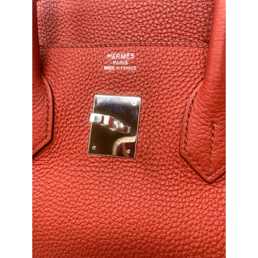 エルメス バーキン 35 ルージュピヴォワンヌ/シルバー金具 ヴォースイフト 刻印 HERMES Birkin ハンドバッグ