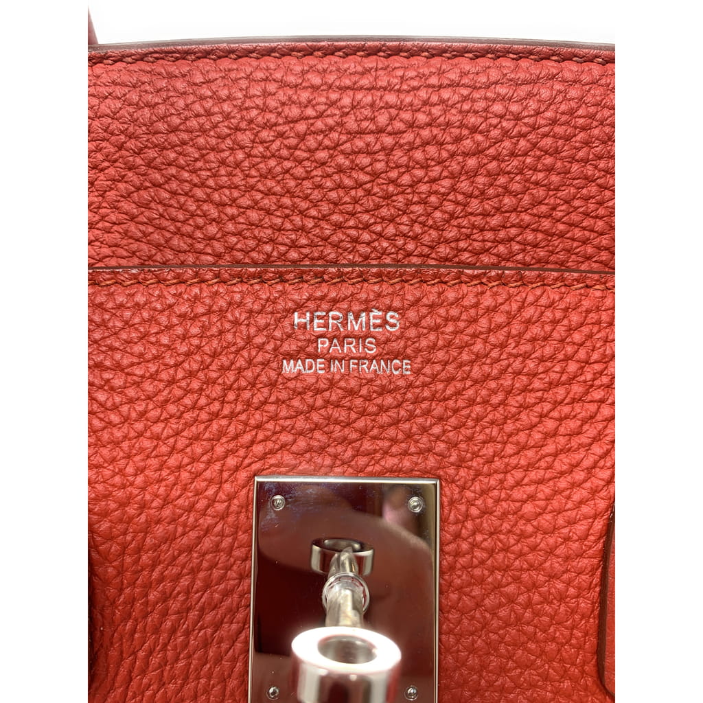エルメス バーキン 35 ルージュピヴォワンヌ/シルバー金具 ヴォースイフト 刻印 HERMES Birkin ハンドバッグ
