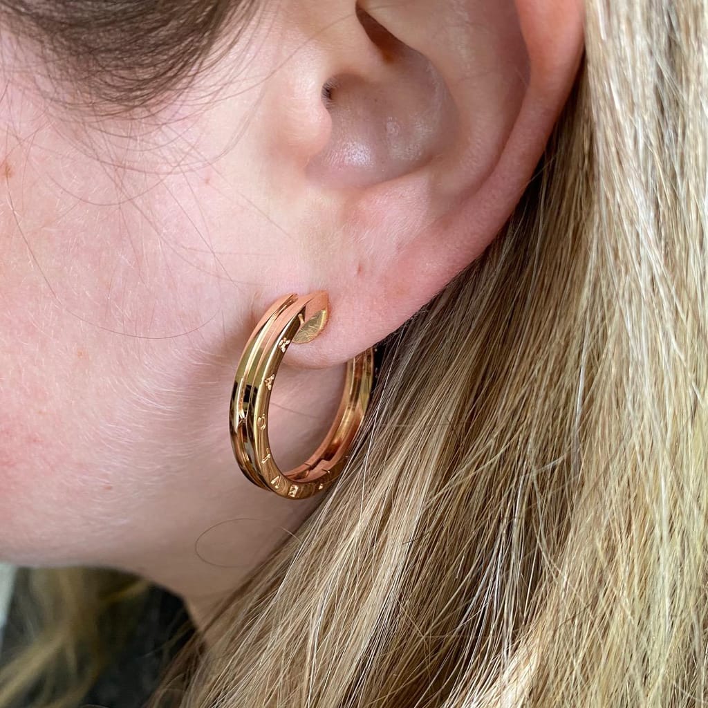 18K ローズゴールド B. Zero1ブルガリ フープ ピアス