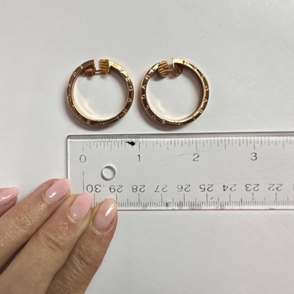 18K ローズゴールド B. Zero1ブルガリ フープ ピアス