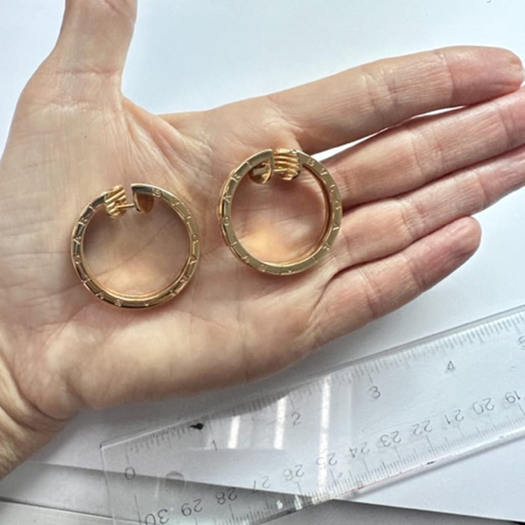 18K ローズゴールド B. Zero1ブルガリ フープ ピアス