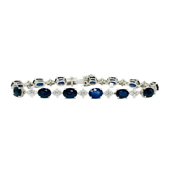 18K ダイヤモンド サファイア ブレスレット