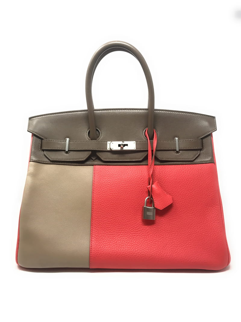 エルメス バーキン 35 限定版 ローズジャイプール & アーガイル HERMES Birkin ハンドバッグ Rose Jaipur & Argile