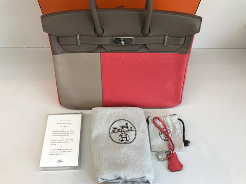 エルメス バーキン 35 限定版 ローズジャイプール & アーガイル HERMES Birkin ハンドバッグ Rose Jaipur & Argile