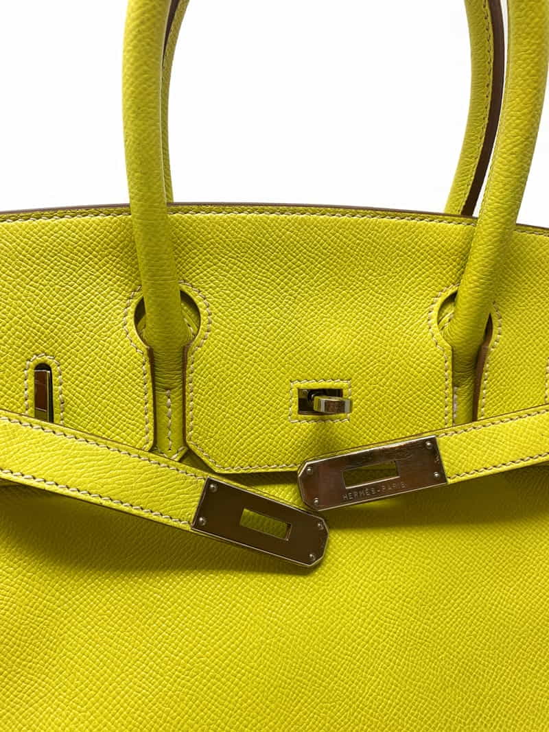 エルメス バーキン30 トリヨンクレマンス 刻印 HERMES Birkin ハンドバッグ Lime