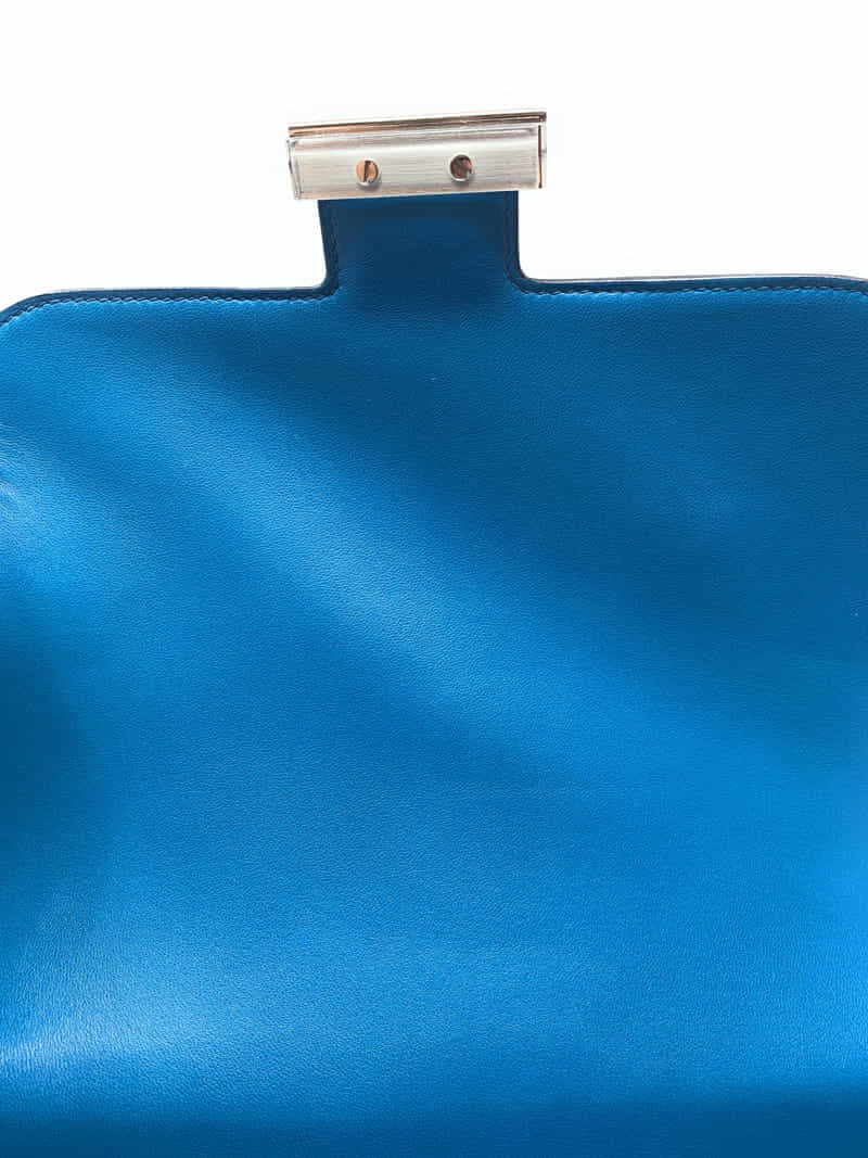 エルメス コンスタンス 24cm ブルーイズミール/シルバー金具 アリゲーターシャイン R 刻印 HERMES Constance ハンドバッグ  Blue Izmir