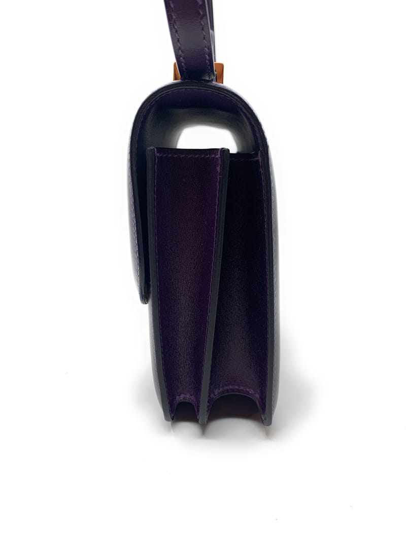 エルメス コンスタンス Mini パープル系/ゴールド金具 スイフトレザー C 刻印 HERMES Constance ハンドバッグ