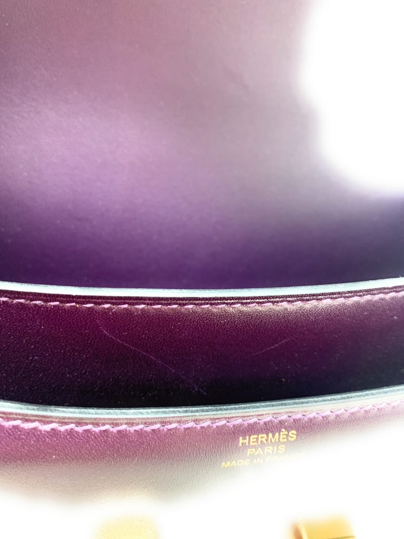 エルメス コンスタンス Mini パープル系/ゴールド金具 スイフトレザー C 刻印 HERMES Constance ハンドバッグ