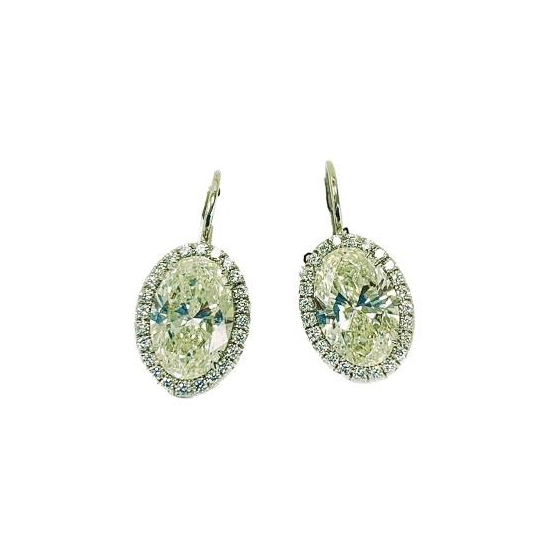 プラチナ オーバル ダイヤモンド パヴェ ピアス