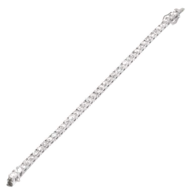 14K ホワイト ゴールド ダイヤモンド テニス ブレスレット、13.22 カラットのダイヤモンド