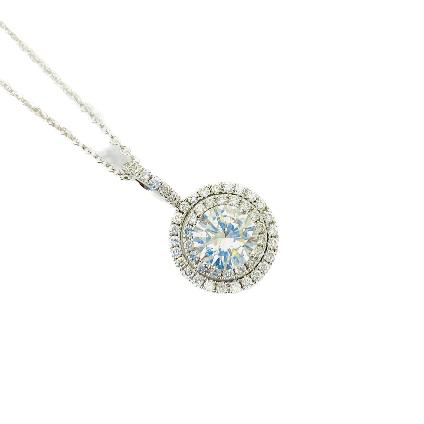 ダブル ハロー ペンダント14K  ホワイトゴールドのネックレス