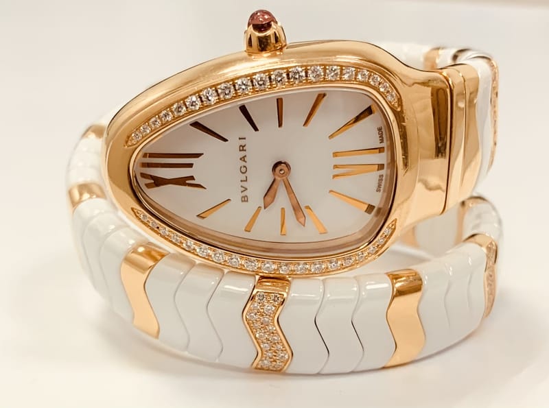 Bvlgari ブルガリ 18K ローズゴールド ウォッチ ダイヤモンド付き