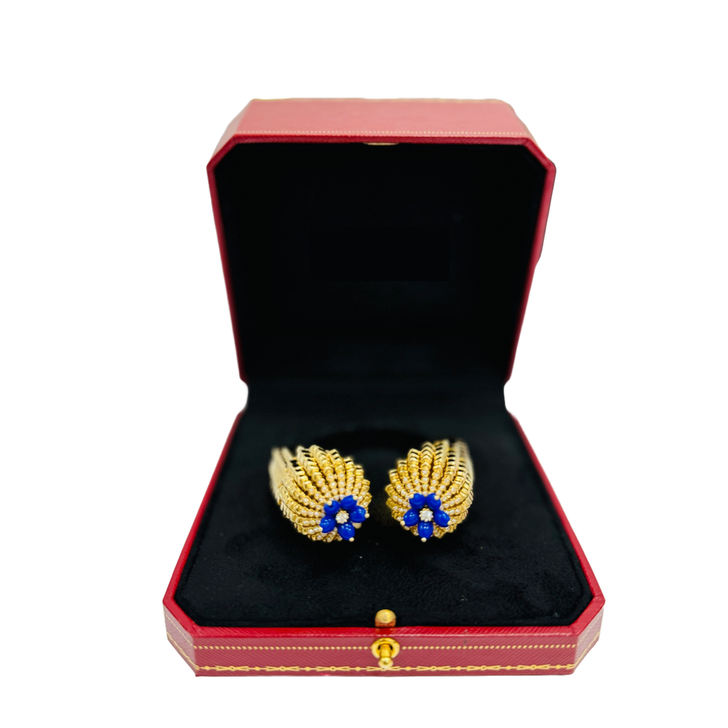 18K カクタス ゴールドサファイアバングルブレスレット