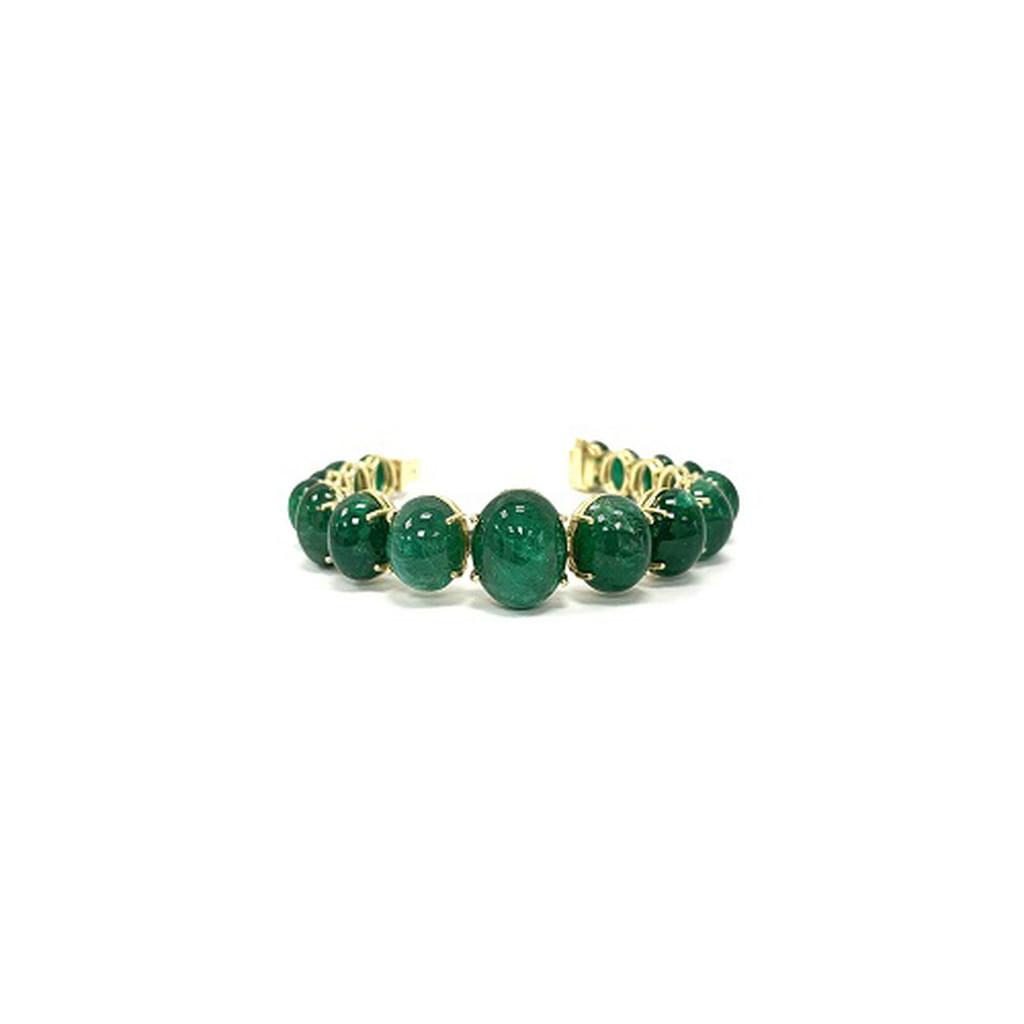 18K オーバル グラデュエーテッド エメラルド ブレスレット