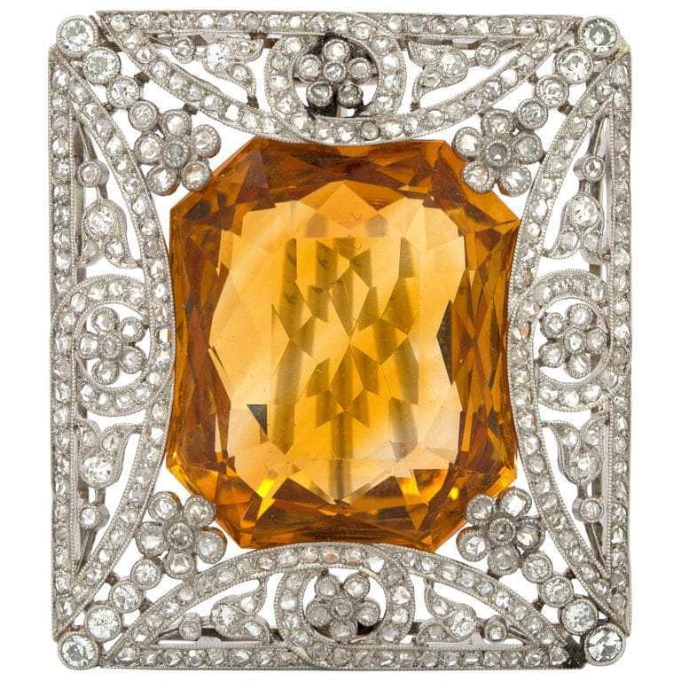 Cartier カルティエ 14 カラット イエロー トルマリン ブローチまたはピン