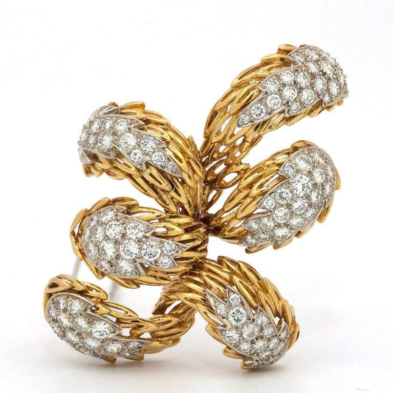 18 カラット ゴールド Tiffany & Co. ブローチまたはピン 7 カラット以上のダイヤモンド