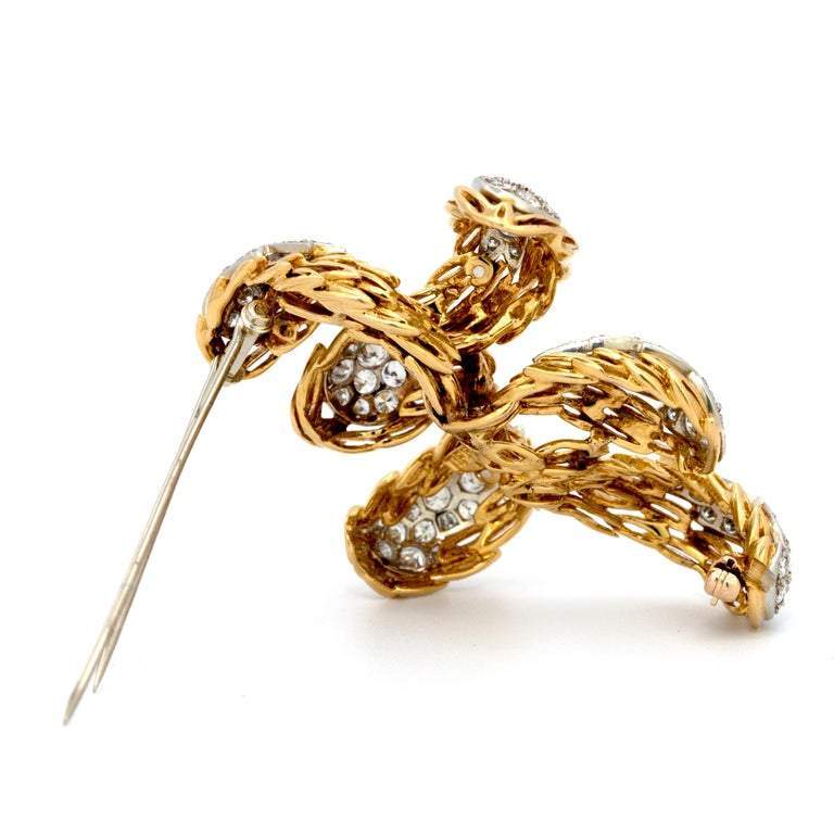 18 カラット ゴールド Tiffany & Co. ブローチまたはピン 7 カラット以上のダイヤモンド