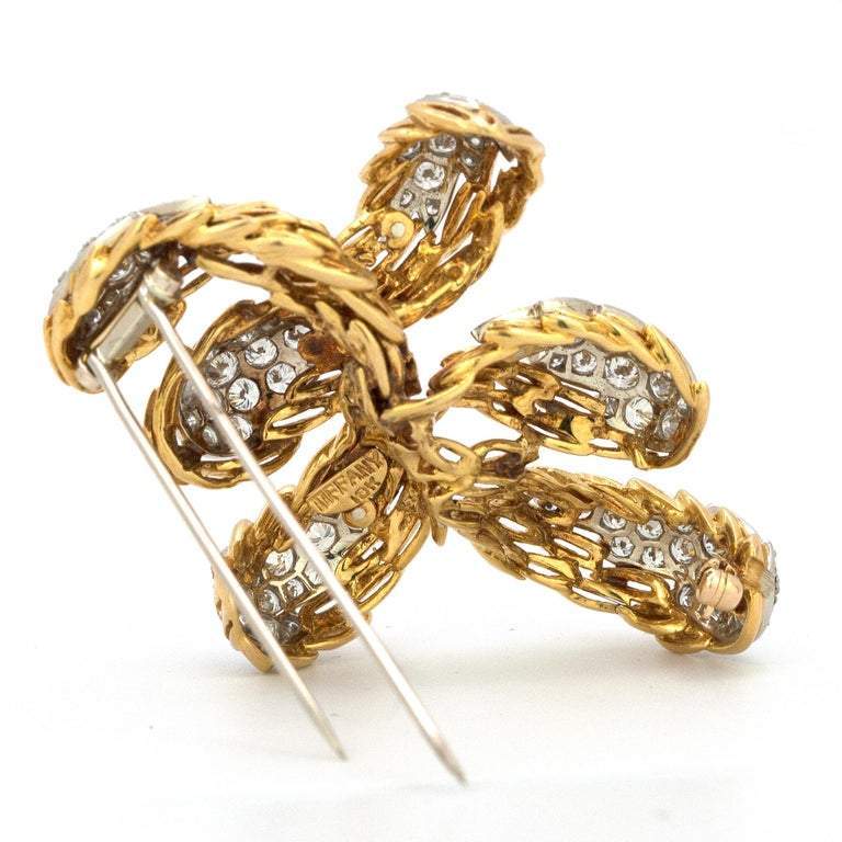18 カラット ゴールド Tiffany & Co. ブローチまたはピン 7 カラット以上のダイヤモンド