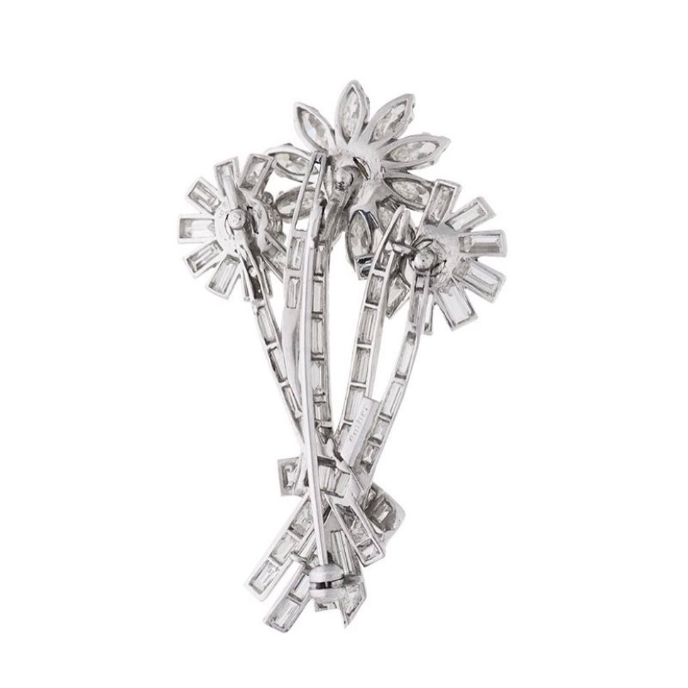 Cartier カルティエアクセントフローラルファンシーカラーダイヤモンドピンブローチ
