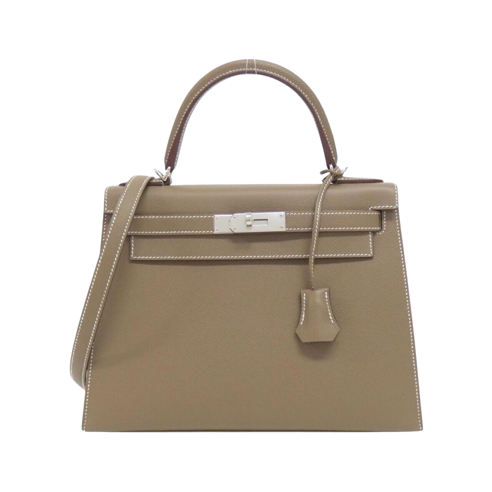 HERMES (エルメス) ケリー25 ブラウン レザー ハンドバッグ