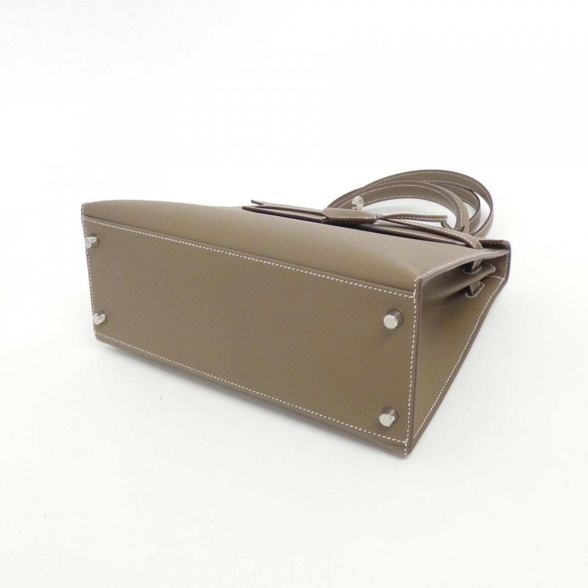HERMES (エルメス) ケリー25 ブラウン レザー ハンドバッグ