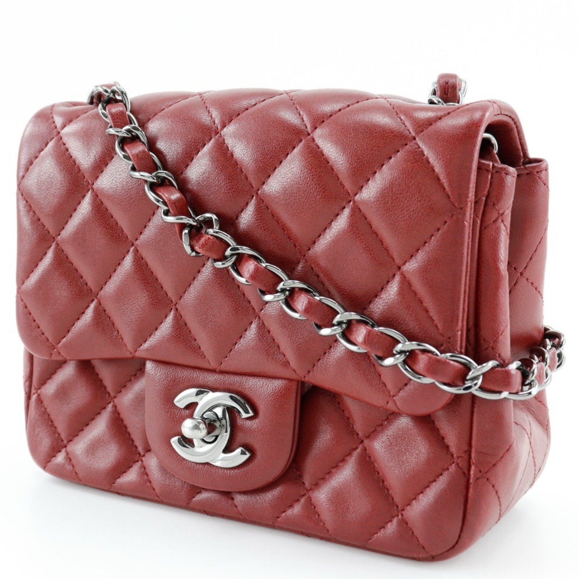 CHANEL タイムレス ミニ スクエア フラップバッグ レッド