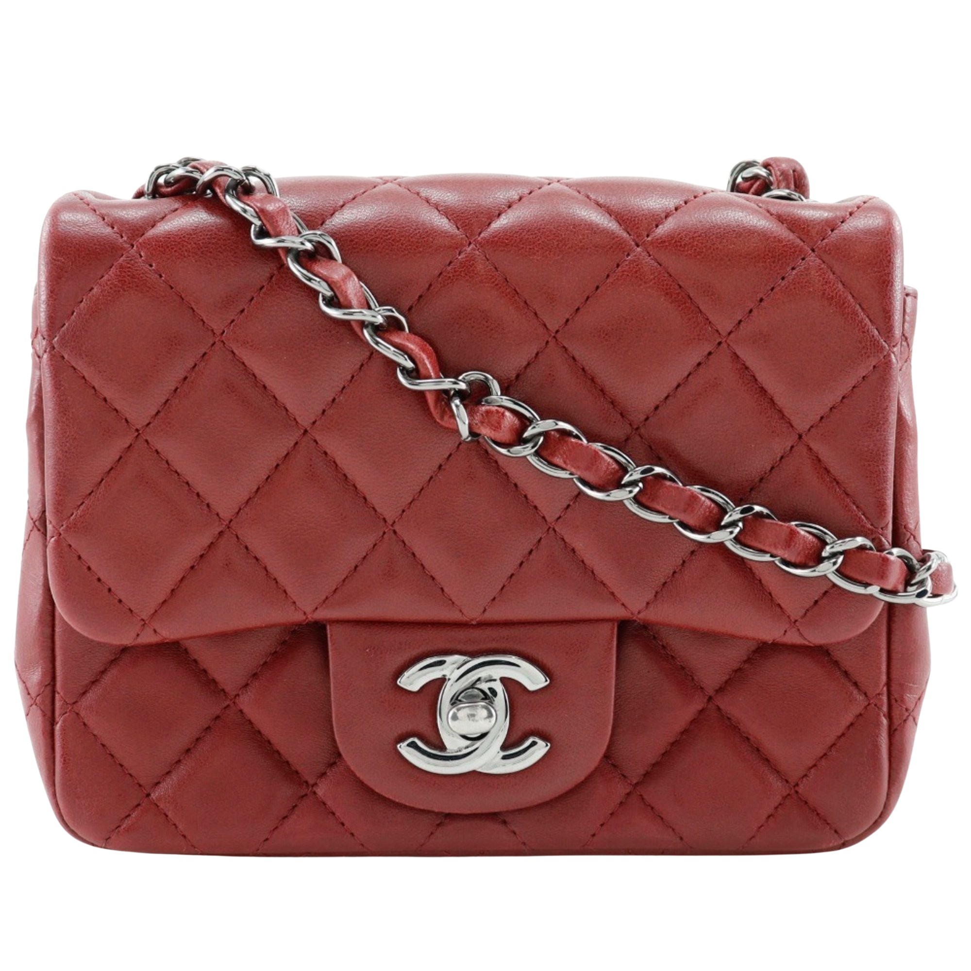 CHANEL タイムレス ミニ スクエア フラップバッグ レッド