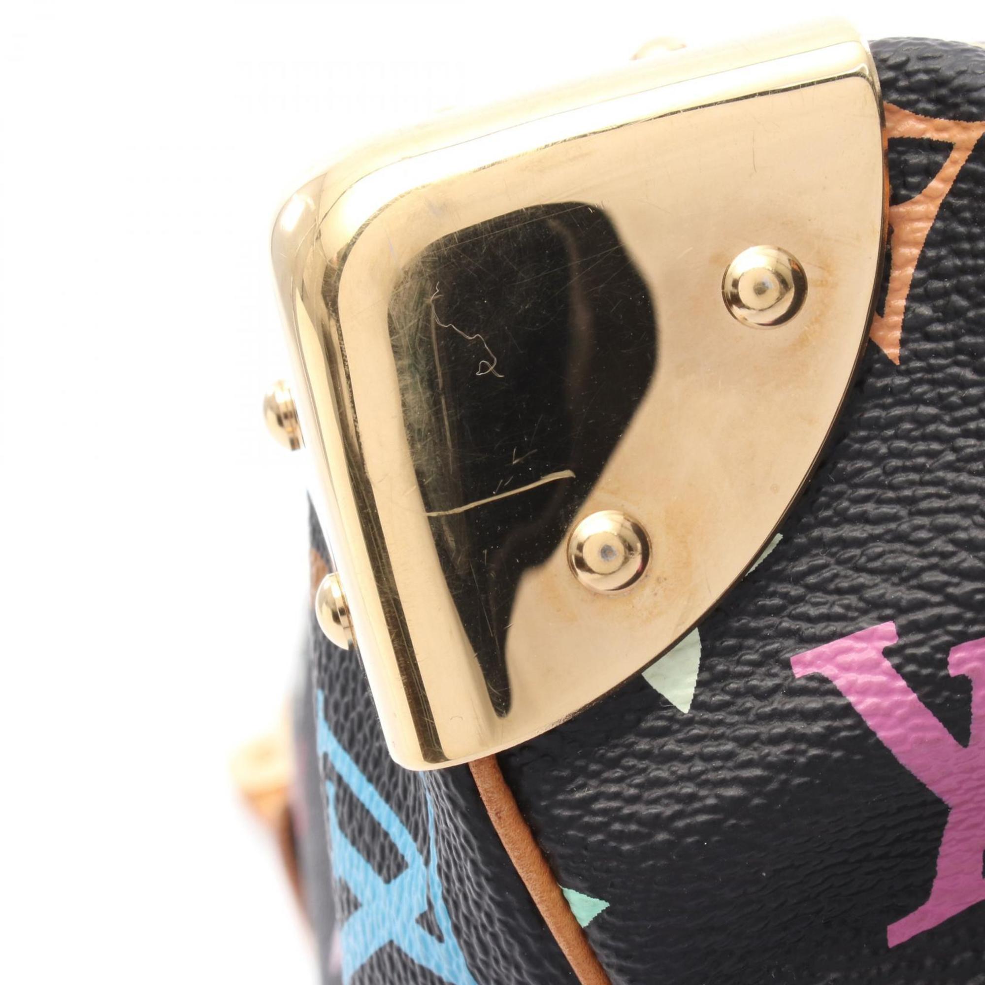 【限定コラボ】 LOUIS VUITTON  ルイ・ヴィトン × 村上隆 モノグラム マルチカラー スピーディ 30 ブラック