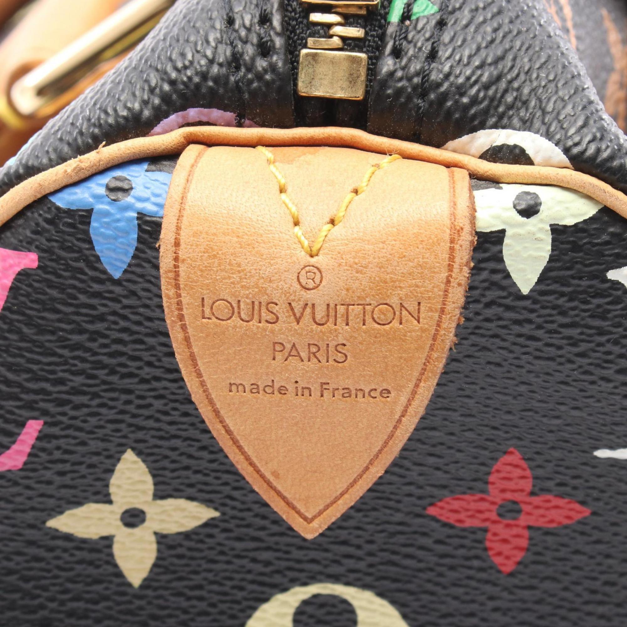 【限定コラボ】 LOUIS VUITTON  ルイ・ヴィトン × 村上隆 モノグラム マルチカラー スピーディ 30 ブラック