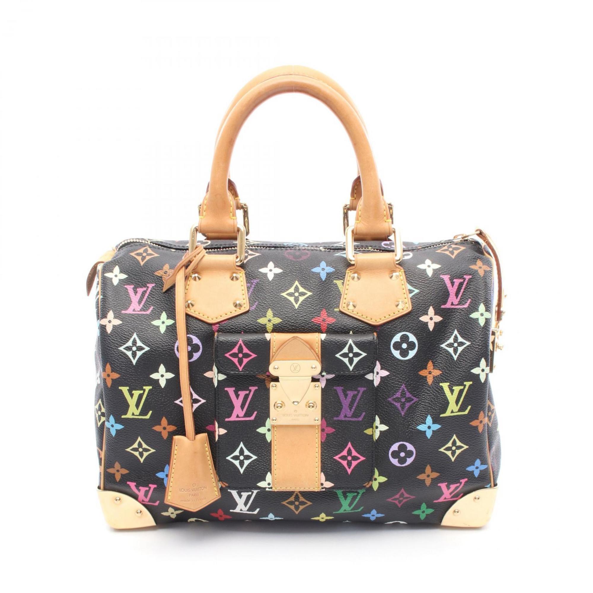【限定コラボ】 LOUIS VUITTON  ルイ・ヴィトン × 村上隆 モノグラム マルチカラー スピーディ 30 ブラック