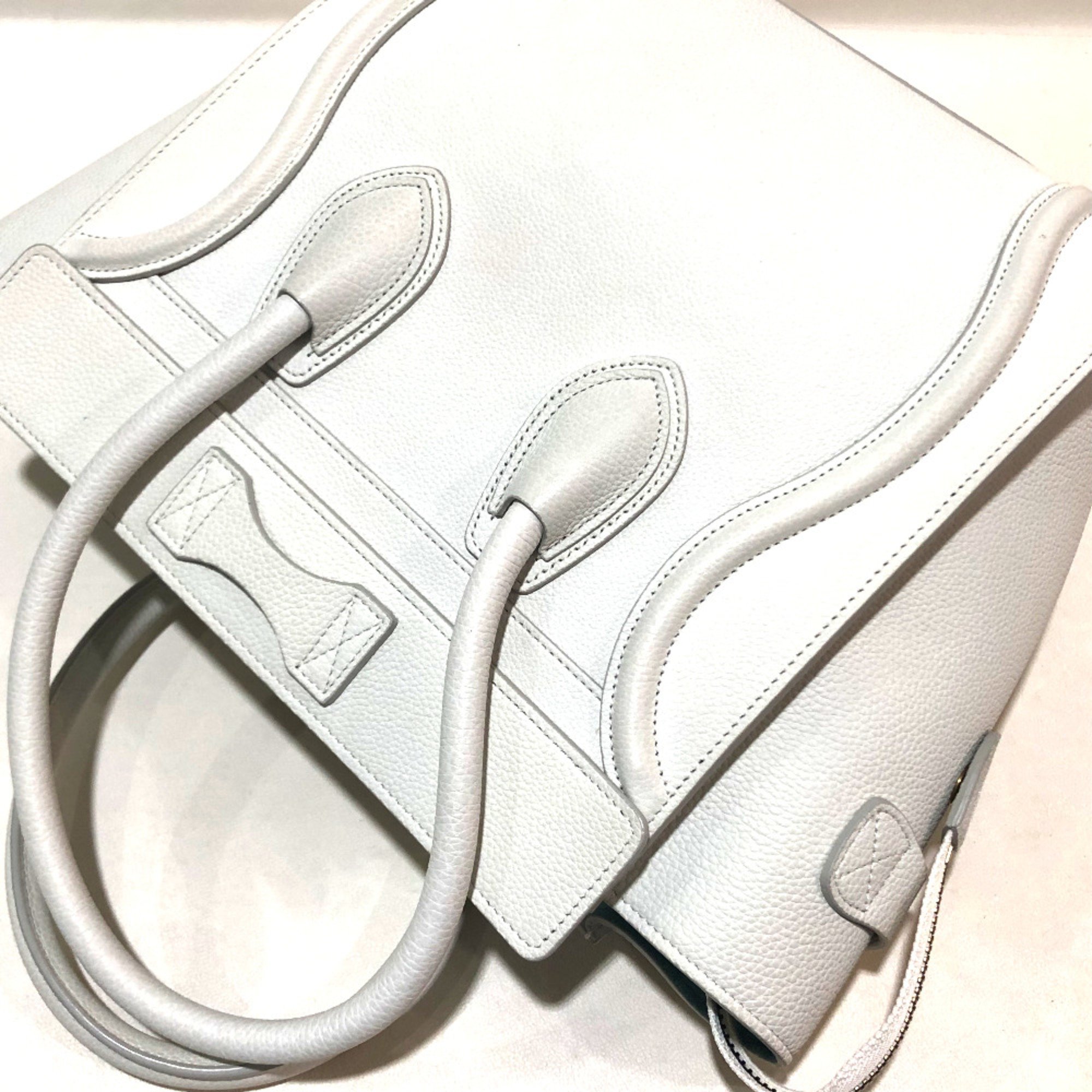 CELINE セリーヌ ラゲージ マイクロ ホワイト レザー