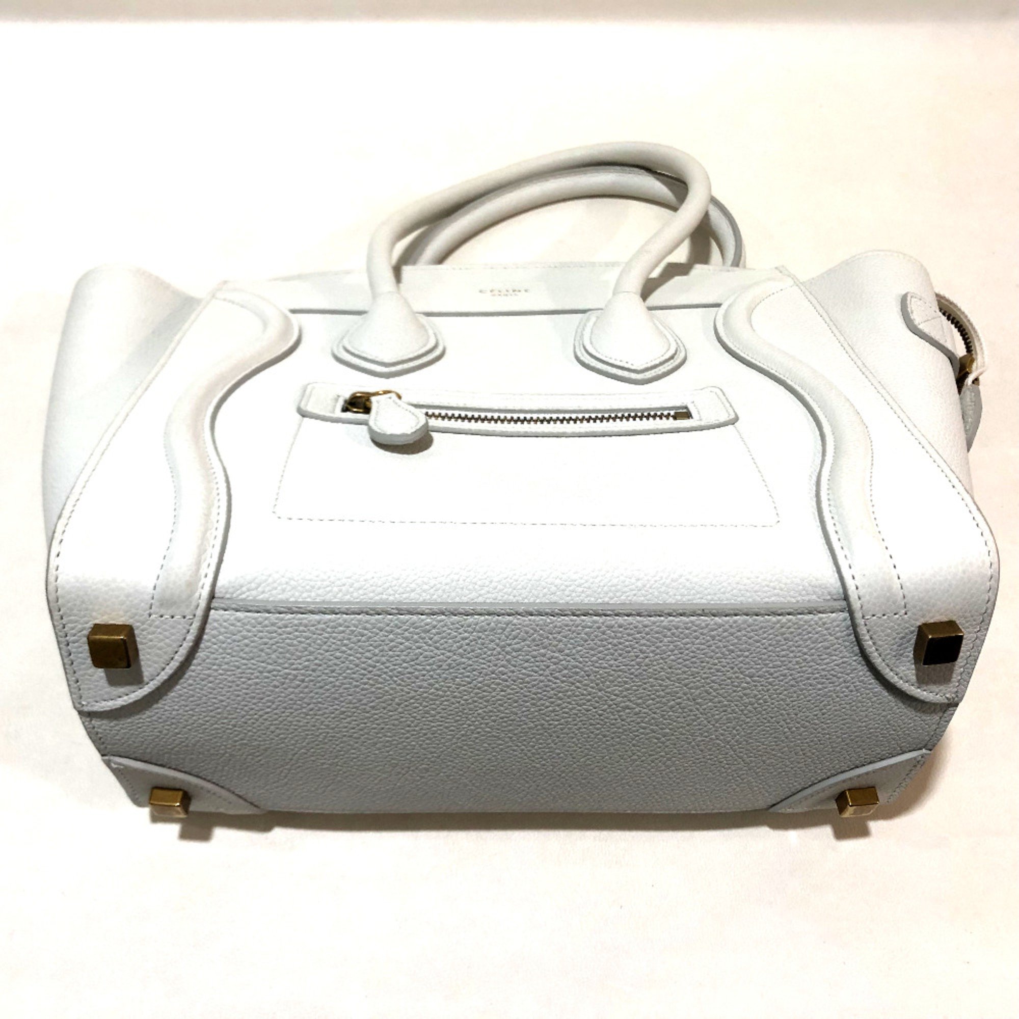 CELINE セリーヌ ラゲージ マイクロ ホワイト レザー