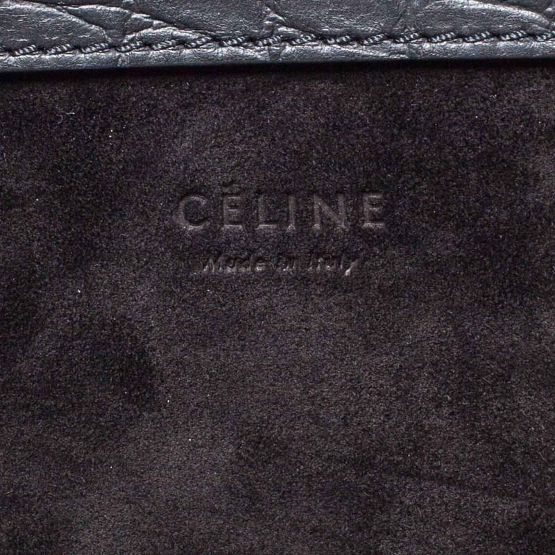 CELINE セリーヌ ブラック クロコ型押しファントム ハンドバッグ