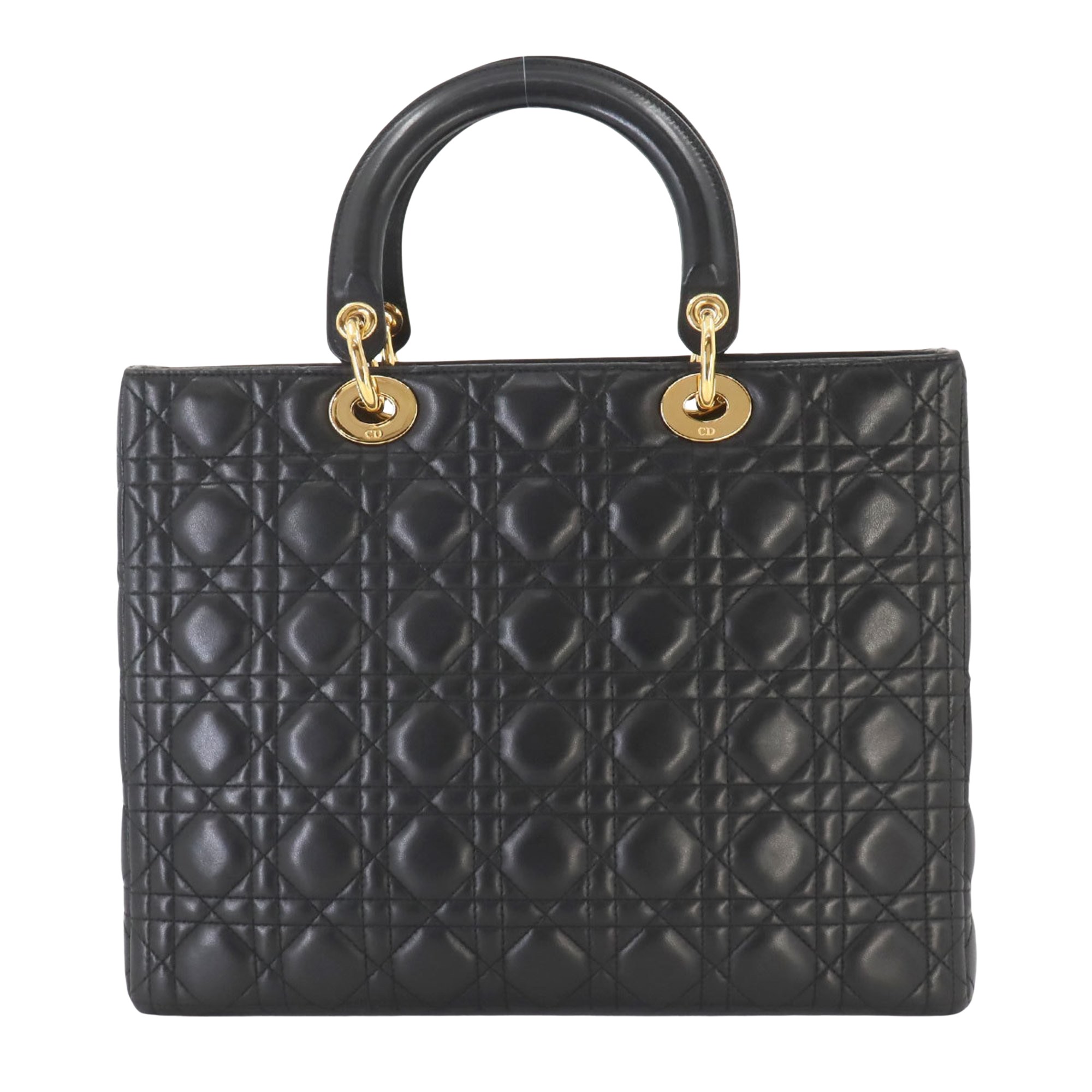 Christian Dior レディ ディオール バッグ ラージ ブラック カナージュ ラムスキン
