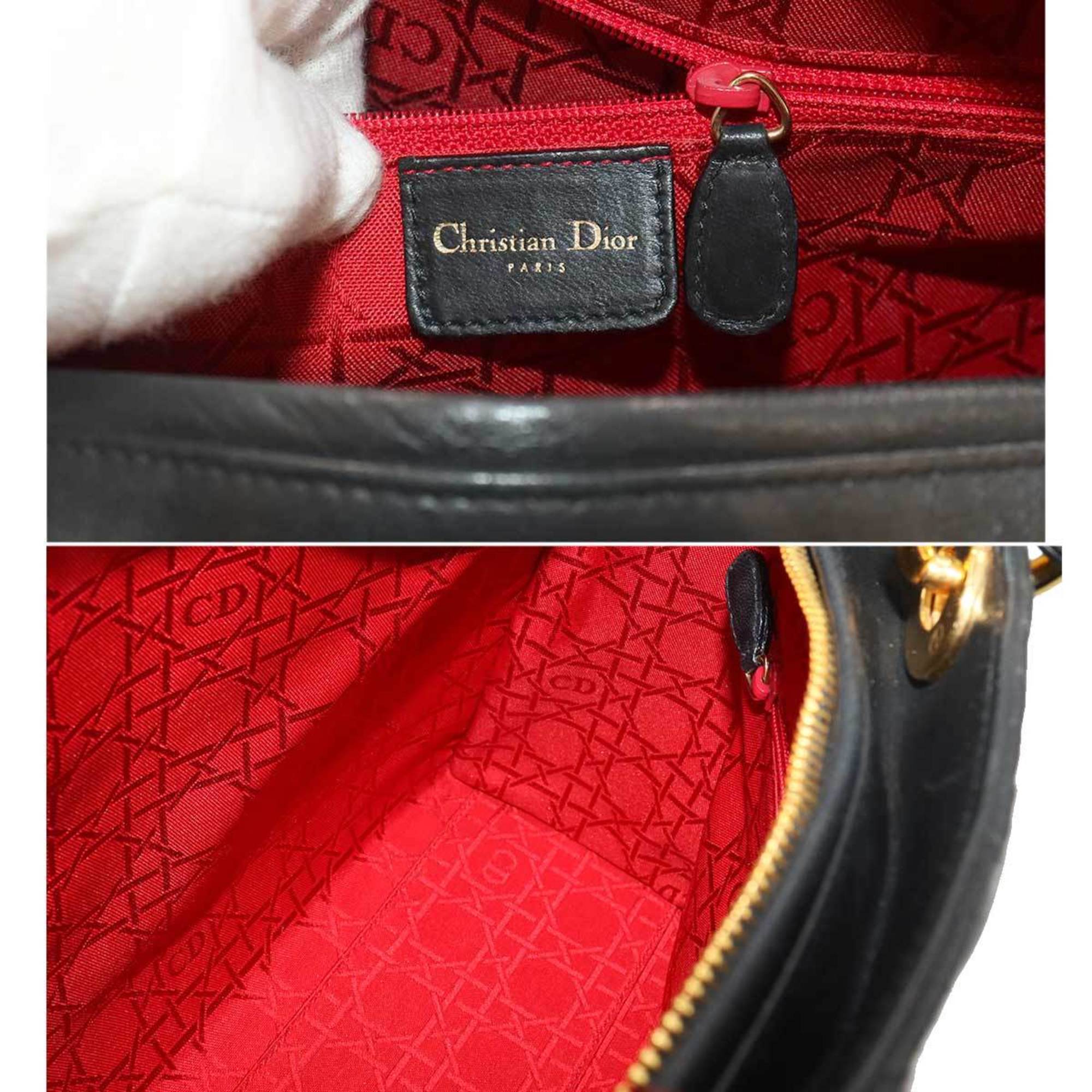 Christian Dior レディ ディオール バッグ ラージ ブラック カナージュ ラムスキン