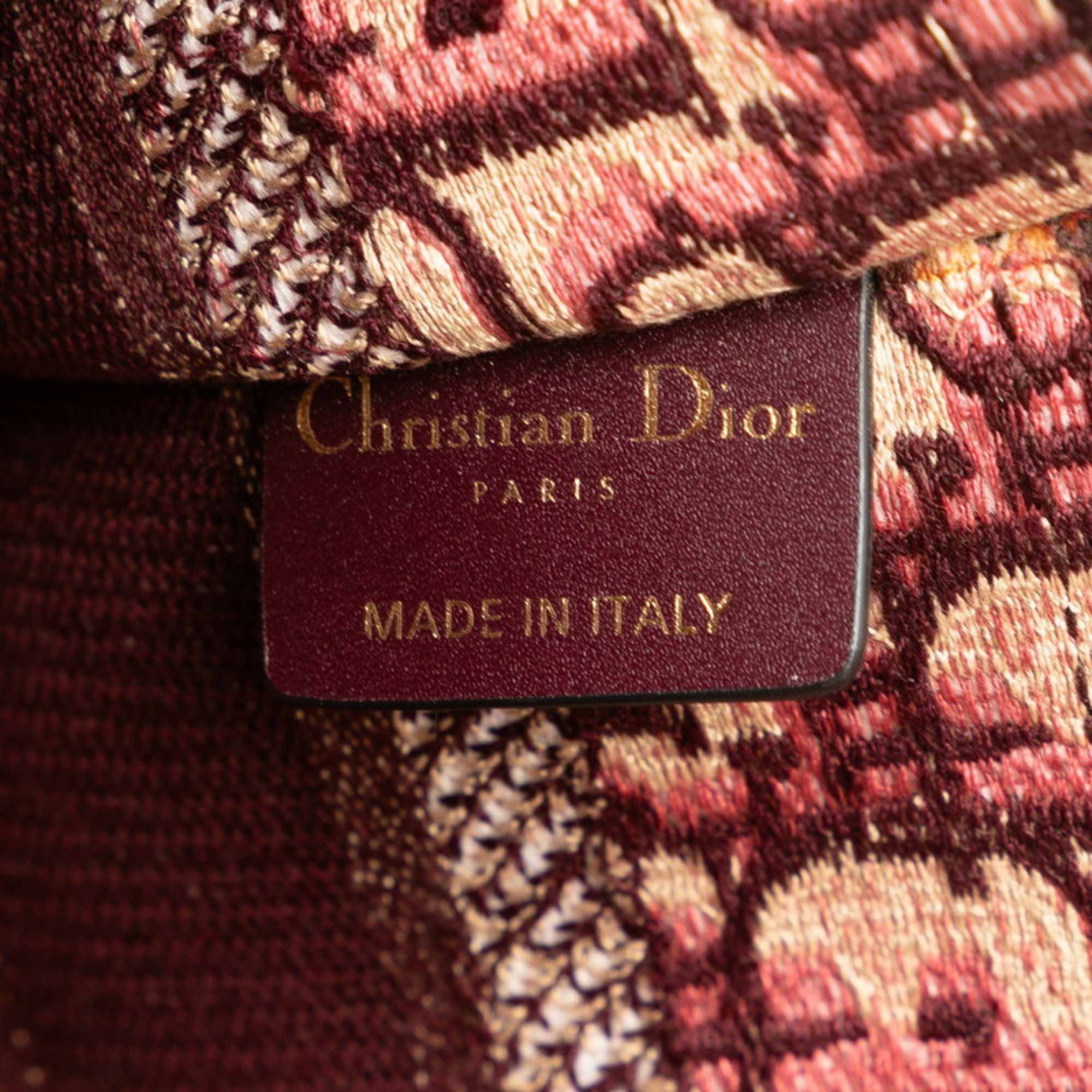 Christian Dior クリスチャン ディオール ブックトート ミニ バーガンディ オブリーク エンブロイダリー