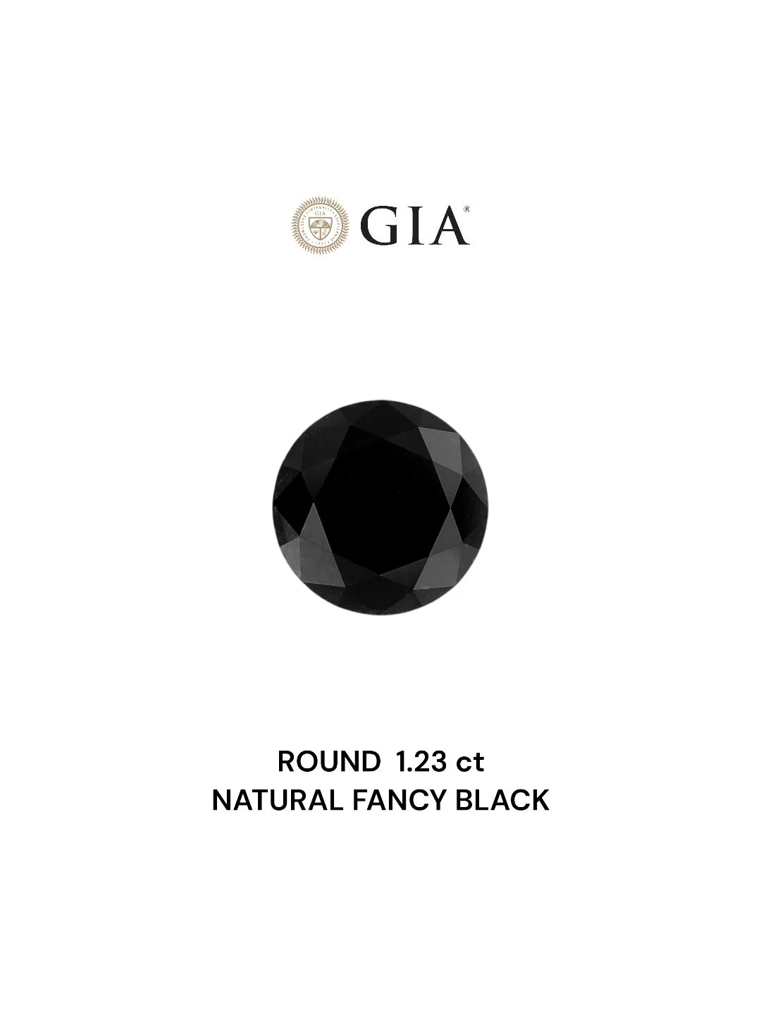 1.23 カラット ラウンド ファンシー ブラック VVS2 天然 ダイヤモンド