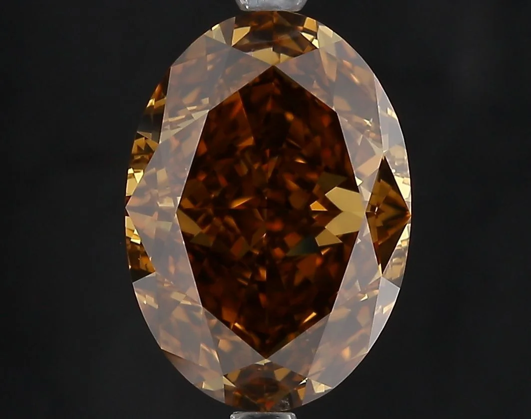 3.83 カラット オーバル ファンシーディープ オレンジ ブラウン VVS1 天然 ダイヤモンド