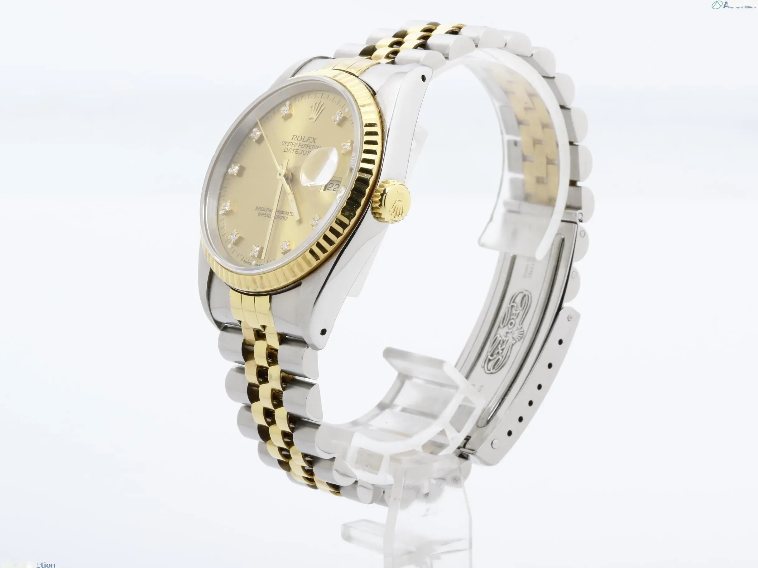 ロレックス デイトジャスト 36mm ツートーン シャンパン ファクトリーダイヤモンドセットダイヤル 16233