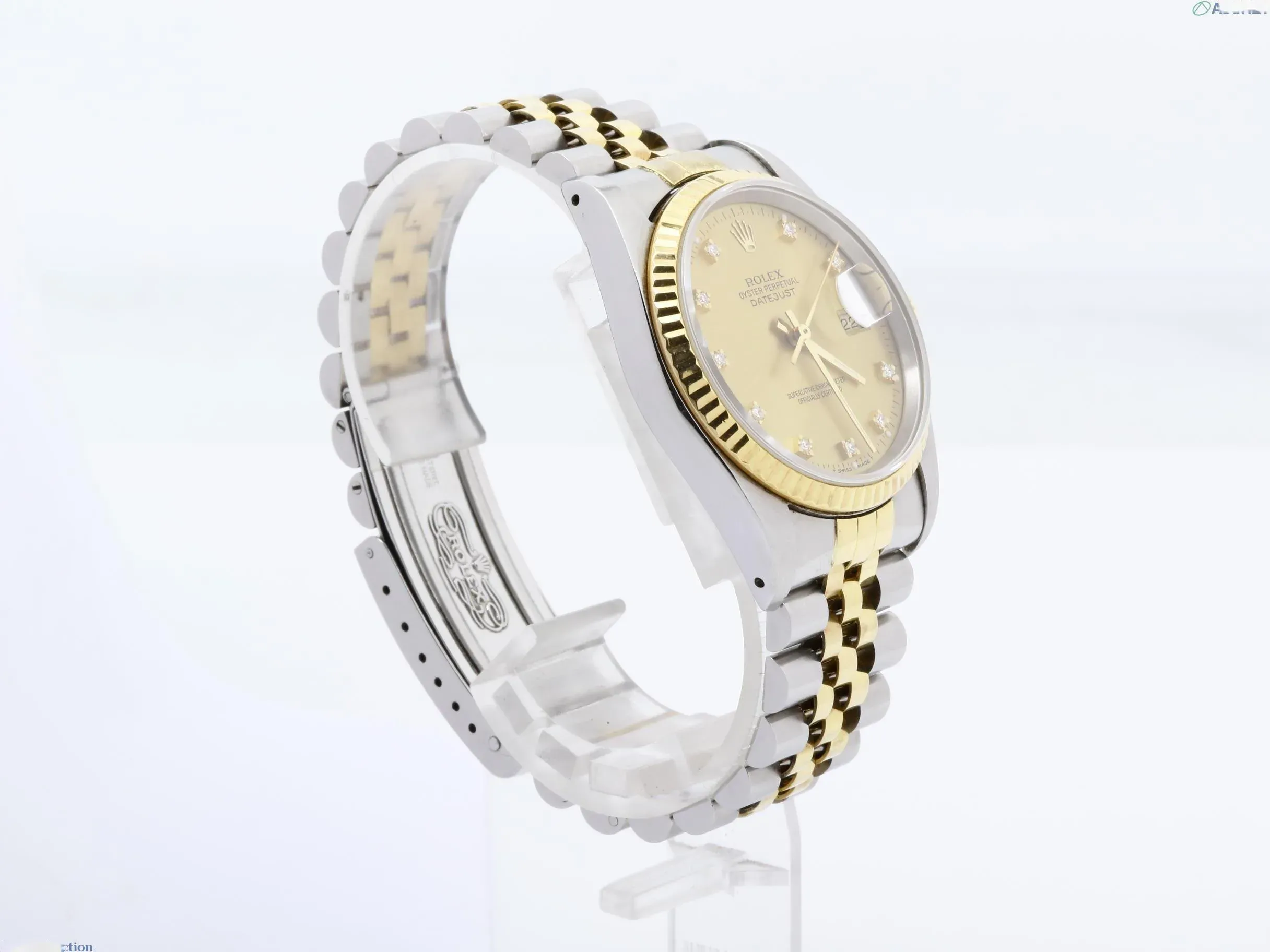 ロレックス デイトジャスト 36mm ツートーン シャンパン ファクトリーダイヤモンドセットダイヤル 16233